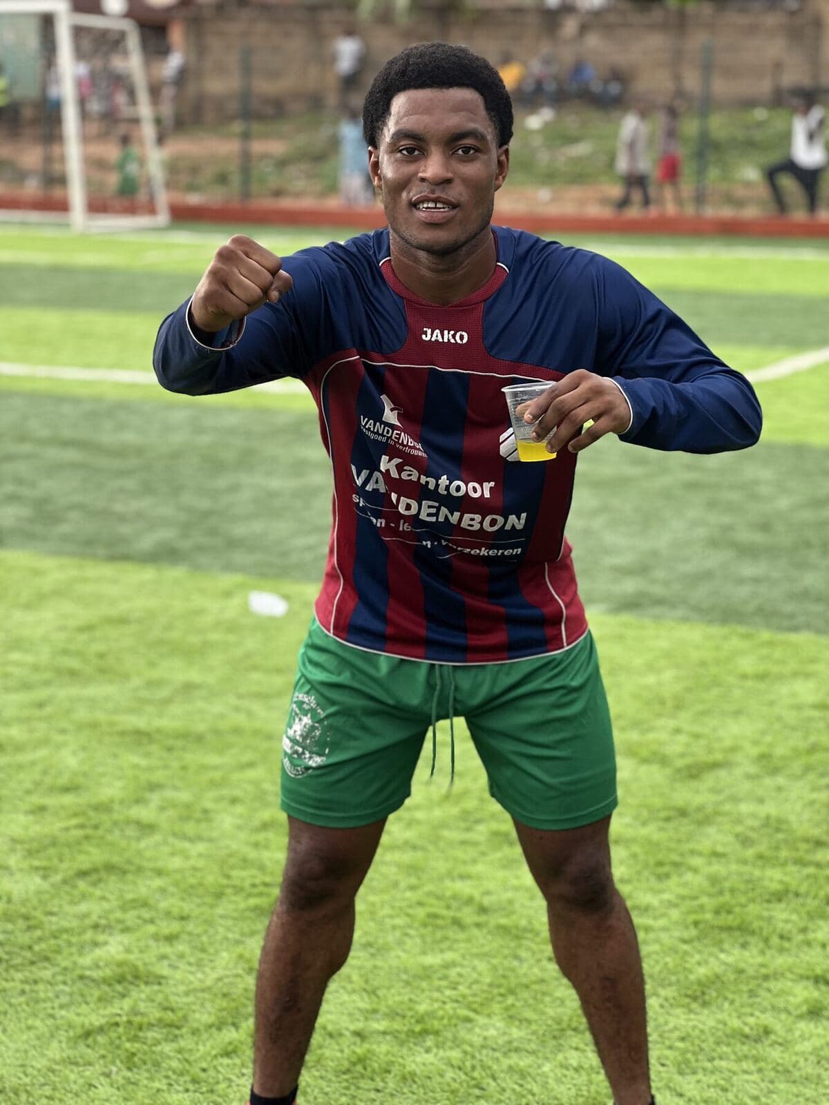 Player celebrating after the match